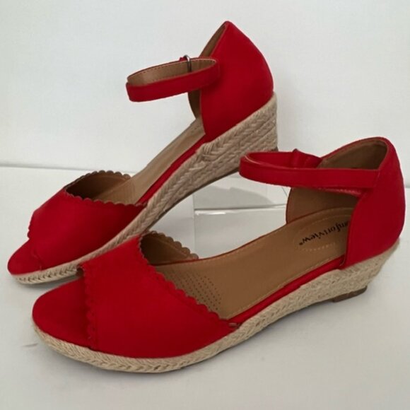 The Charlie Espadrille Sandal by Comfortview Jute-wrapped Wedge Heel Size 9 Wide - Picture 3 of 7